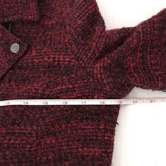 Lucky Brand | Slouchy Long Moto Jacket Women's Size S Red Full Zip Long Sleeve - Picture 9 of 12